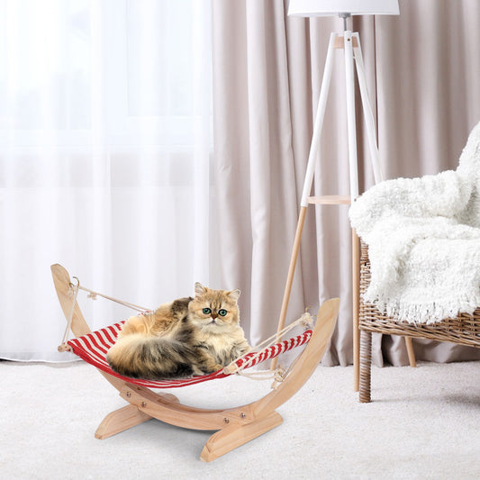 Luxury Cat Hammocks Soft Plush Bed Wooden Frame Hanging Beds for Cat and Puppy